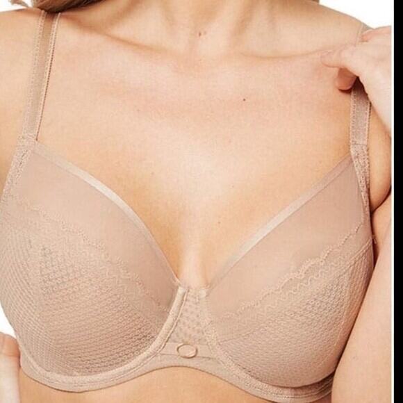Chantelle Elegant Nude Lace Bra 36DDDD - Picture 1 of 7